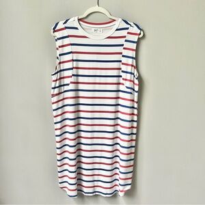 24/7 Maurices Tank Dress Women's Medium New NWT Striped Stretchy‎ Jersey Knit